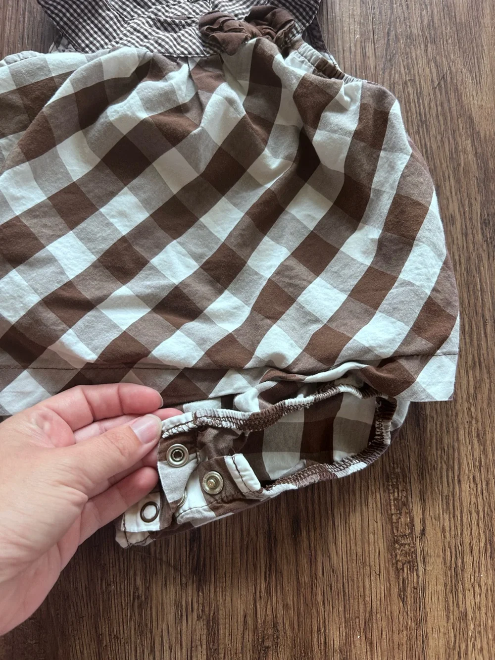 Carter's Brown and Cream Gingham Baby Dress